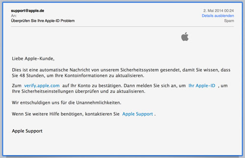 Apple Phishing Mail