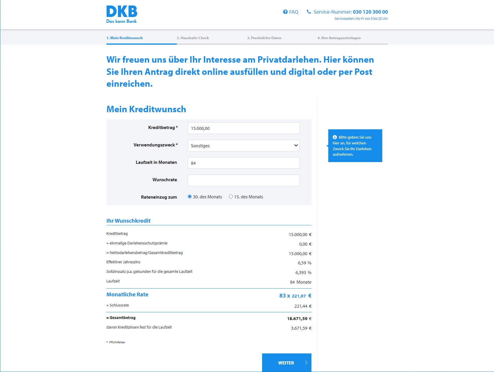 Test DKB Antrag Ratenkredit Kreditantrag