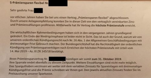 Prämiensparvertrag Sparkasse Gekündigt » Das Können Sie Tun!